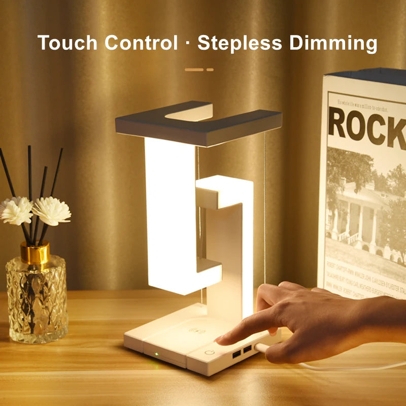 Novelty Floating Lamp with 10 W Detachable Wireless Charger Decorative Light for Bedroom/Office